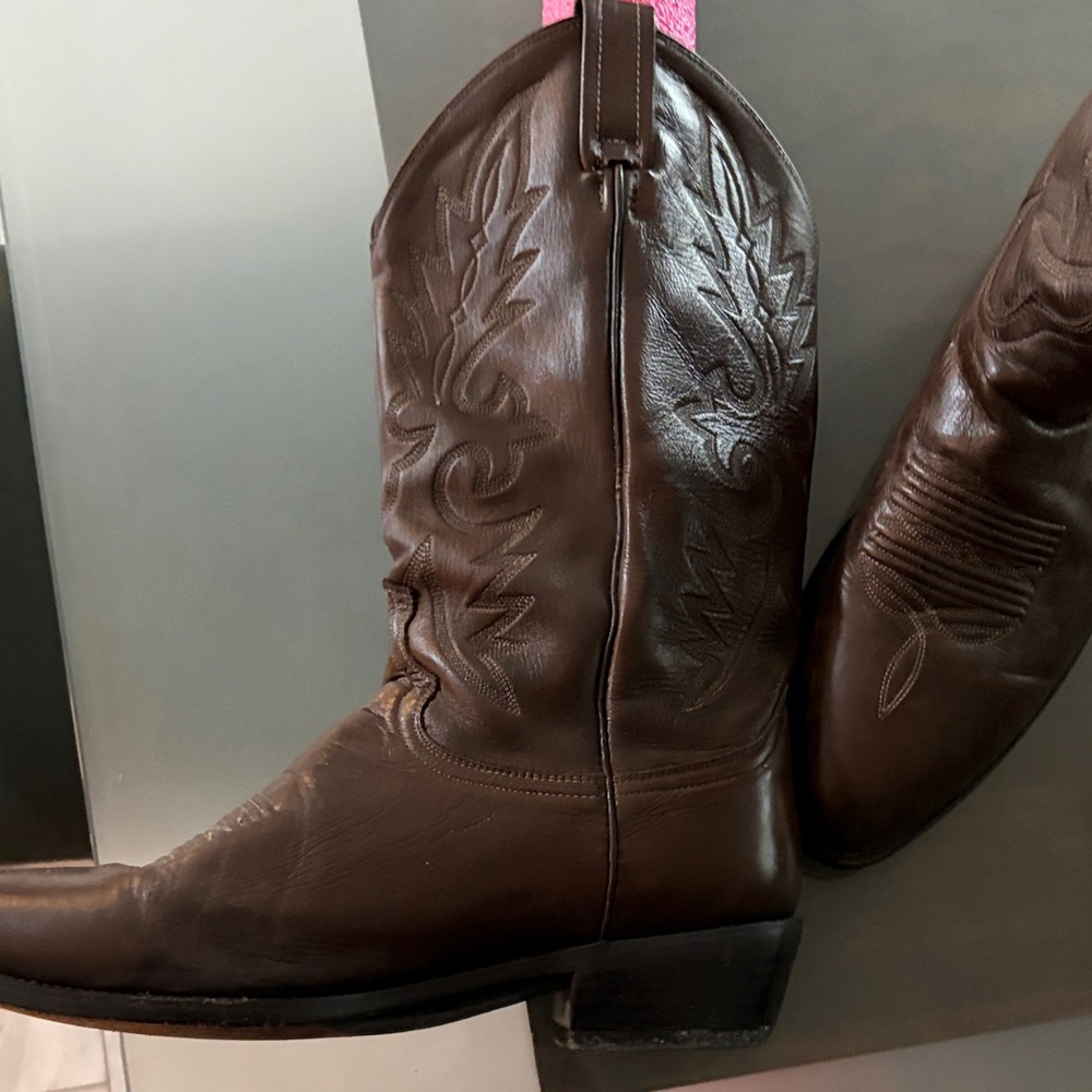 Dan Post Men’s Milwaukee Leather Cowboy Boots - Antique Tan Size 10.5 - Picture 3 of 6